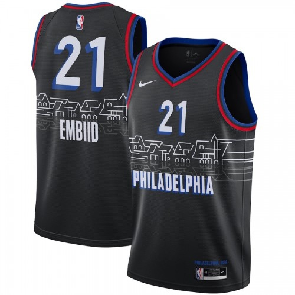 Men's Philadelphia 76ers Joel Embiid #21 Black 2020/21 Swingman Player Jersey – City Edition-Pro Kit Vault | Brand New 26/27 Sports Jerseys